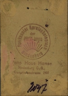 Awers i rewers zdjęcia wykonanego w Foto Haus Hansa.
